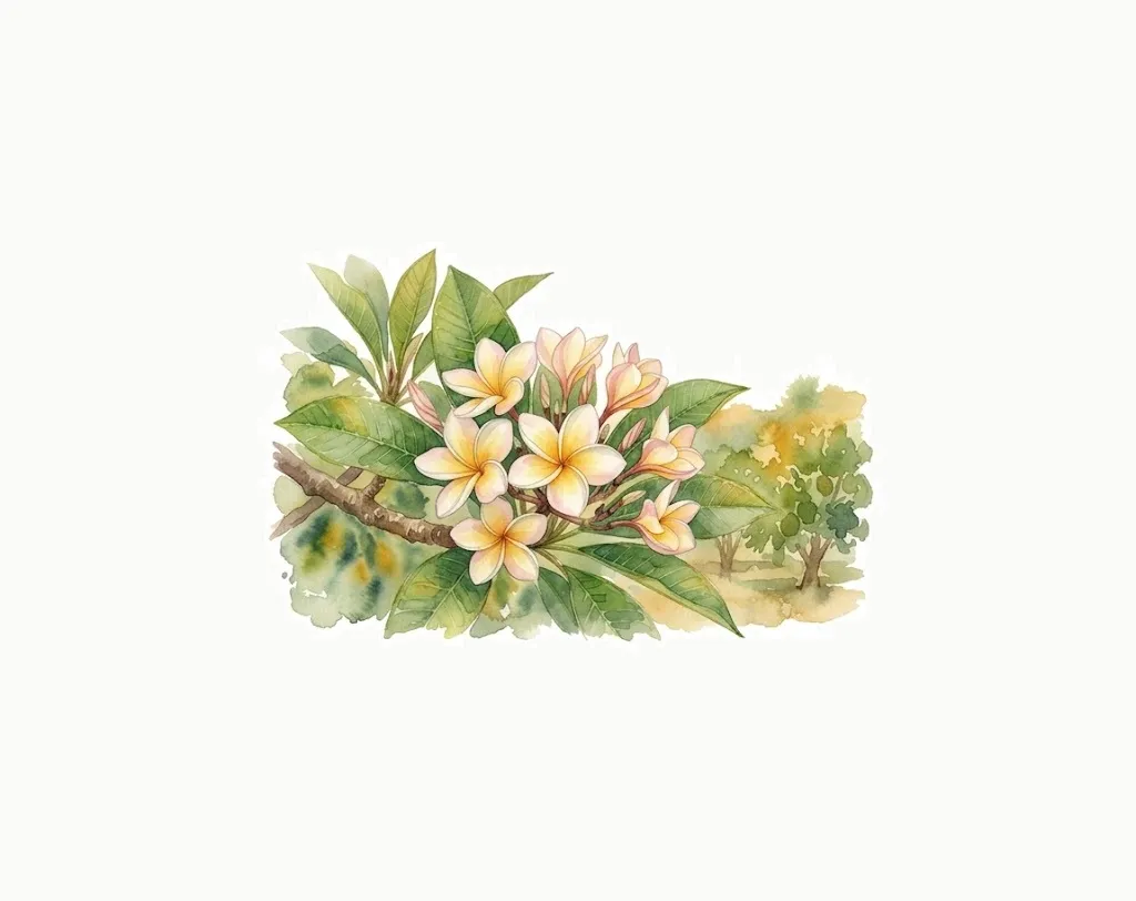 A plumeria blossom in the grove